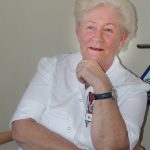 Undersköterskan Lillmor Löfgren, vid pensioneringen